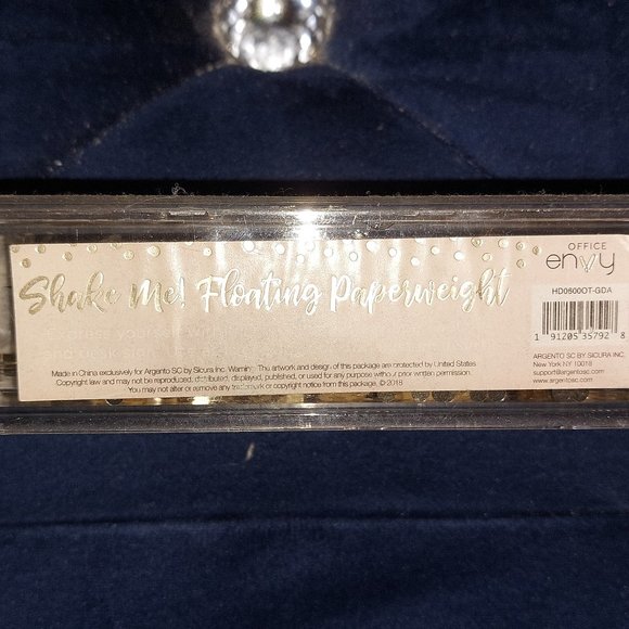 Shake Me Water Shiny Gold Pieces Floating Paperweight - Picture 5 of 6